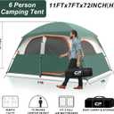 CAMPROS CP Tent-6-Person-Camping-Tents, Waterproof Windproof Family Tent with Top Rainfly, 4 Large Mesh Windows, Double Layer, Easy Set Up, Portable with Carry Bag (6 Person, Dark Green-6)
