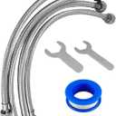 4 Pack 16 Inch Faucet Supply Line 3/8" Female Comp x 1/2" FIP 304 Stainless Steel Kitchen Bathroom Faucet Hose Connector