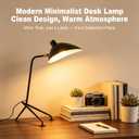 Kalamera Modern Minimalist LED Desk Lamp | Metal Table Lamp with Iron Shade & Copper Body, Warm Ambient Lighting for Bedroom, Office, Study Desk, Living Room