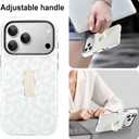 MOWIME Compatible with iPhone 17 Pro Max Case with Finger Strap, White Cheetah Leopard Print Pattern for Women Girls, Slim Shockproof 2 in 1 Silicone TPU Case for iPhone 17 Pro Max 6.9 Inch