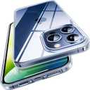 TORRAS Crystal Clear for iPhone 15 Pro Max Case, [Anti-Yellowing][Military-Grade Protection], Slim Transparent Anti-Scratch Back, Soft Bumper, Non-Slip Protective Phone Cover, Clear