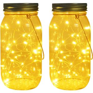 Solar Mason Jar Lights, Large Size Bigger Glass Mason Jar with 30 LEDs Fairy Firefly String Lights, Best Patio Yard Desktop Party Decor Outdoor Solar Hanging Lanterns (2-Pack) Solar Mason Jar Lights, Large Size Bigger Glass Mason Jar with 30 LEDs Fairy Firefly String Lights, Best Patio Yard Desktop Party Decor Outdoor Solar Hanging Lanterns (2-Pack)
