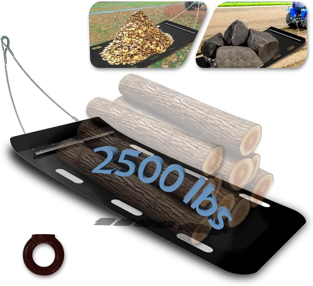 Yard Drag Sled, 1/8" Thickened HDPE, Upgraded Heavy Yard Drag Sled, Suitable for Hauling Various Heavy Items,Yard Debris,Lumber, Construction Materials, Size: 48IN×90IN