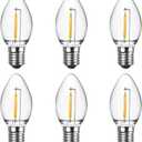 Meconard C7 LED Night Light Bulbs, Shatterproof LED Replacement Bulbs for Window Candles & Chandeliers, E12 Candelabra Base, 0.6 Watt Equivalent to 7Watt Incandescent Bulb, Warm White,6 Pack