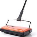 CLEANHOME Manual Carpet Sweeper for Pet Hair - Rotating Brush Floor Sweeper, Lightweight Push Broom for Classroom Rugs, Non-Electric Lint & Crumb Cleaner, Easy-Dump Dustbin, No Batteries Needed