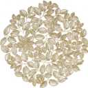 Golden Leaf Round Placemats, 15 x 15 inch Heat Resistant Waterproof Oil-Proof Table Mats for Dining Set of 4