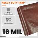 Keten Tarps Heavy Duty Waterproof 20X25 Feet, Extra Thick 16 Mil, Tear & Fade Resistant, UV Blocking, Outdoor Tarp with Reinforced Grommets for Roof, Camping, Patio, Pool, Boat (Brown/Silver)