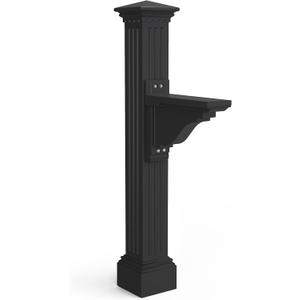 Mayne Manchester Single Arm Mail Post - Black - 26in L x 9in W x 58in H - Manchester Post & Arm, Hardware Kit (5852-B)