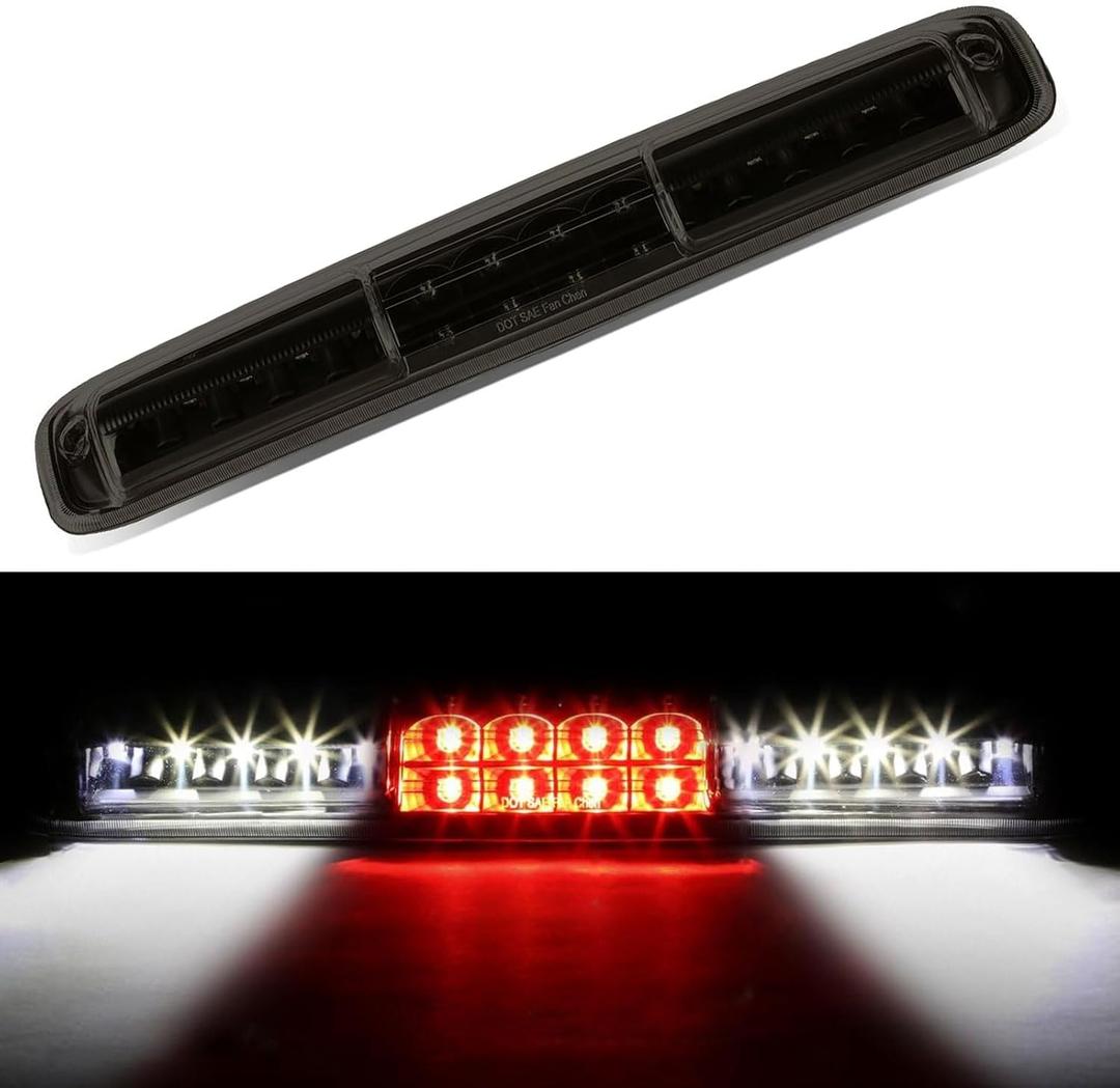 Cxdar Third 3rd Brake Light, LED High Mount Stop Light for 1999-2006 Chevy Silverado/ GMC Sierra 1500 2500 3500HD, 2007 Silverado/ Sierra Classic Model, Rear Center Cab Roof Tail Cargo Lamp, Smoke Lens
