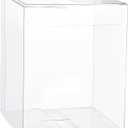 BENECREAT 12PCS 3x3x4 Clear PVC Box Retangle Plastic Gift Box with Film in the Surface for Birthday Choclates and Wedding Party Candy Cookies Favors