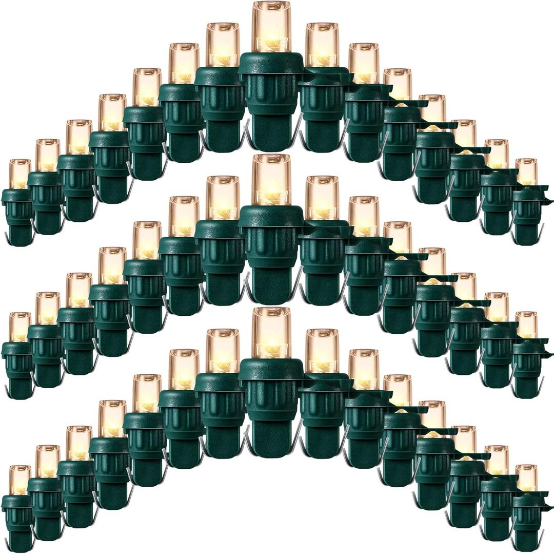 Honoson LED 5 mm Christmas String Lights Replacement Bulbs LED Wide Angle Wire Light Set Indoor Outdoor Home Decor Festival Decorations for Xmas Tree Lights(Warm White Bulb,180 Count)