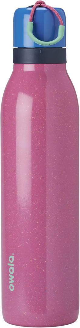 Owala FreeSip Twist Insulated Stainless Steel Water Bottle with Straw for Sports and Travel, BPA-Free, 24-oz, Bubble Gum
