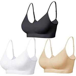 Comfyin Padded Bralette for Women Straps Sleep Bras Seamless Yoga Sport Bras