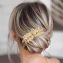 Gorais Gold Leaf Wedding Hair Comb Leaves Bridal Hair Piece Bride Hair Accessories for Women and Girls