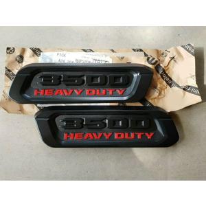 2pack OEM 3500 Heavy Duty Emblems Left Right Side Badges Hood 3D ABS Compatible with fits 3500 68632972AA 68632973AA (Black Red)