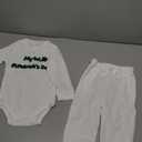 Douhoow Baby Boy St Patricks Day Outfit Infant Boy Girl My 1st St Patricks Embroidered Baby Sweatshirt Romper Pants Set (White, 9-12 Months)