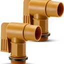 2 Pcs Polyethylene Drum Spigot with EPDM Gasket 2" Male Barrel Faucet Polyethylene Faucet Tap Replacement for 30 & 55 Gallon Plastic or Steel Drums (Brown)