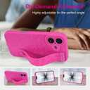 OOK Compatible with iPhone 17 Leopard Case with Wrist Strap, Hot Pink Leopard TPU Shockproof Protection Slim Cover with Camera Protection for Women Girls, for 6.3inch