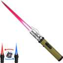 Torch Lighter, Bright Fire Lighter with Safety Lock and Adjustable Red/Blue Flame, Refillable Butane Gas Windproof Jet Flame Cool Lighters, for Candles Campfires BBQ Baking, Camping, Gift (Green)