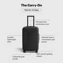 Away Carry-On Luggage, Lightweight Hardside Suitcase with Spinner Wheels, 22 Inch Airline Approved, TSA Lock, Jet Black, Standard