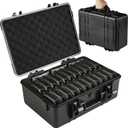 Hard Drive Case Fits 25-Bay Protection 3.5" HDD | High-Density Protective Foam | External Hard Drive Organizer Storage Box Travel Carrying Suitcase with Handle