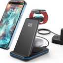 Minthouz Wireless Charger, 3 in 1 Fast Wireless Charging Station with 20W Adapter for Multiple Devices Apple Watch, AirPods, Wireless Charger Stand Compatible with iPhone 14/13/12/11 Series