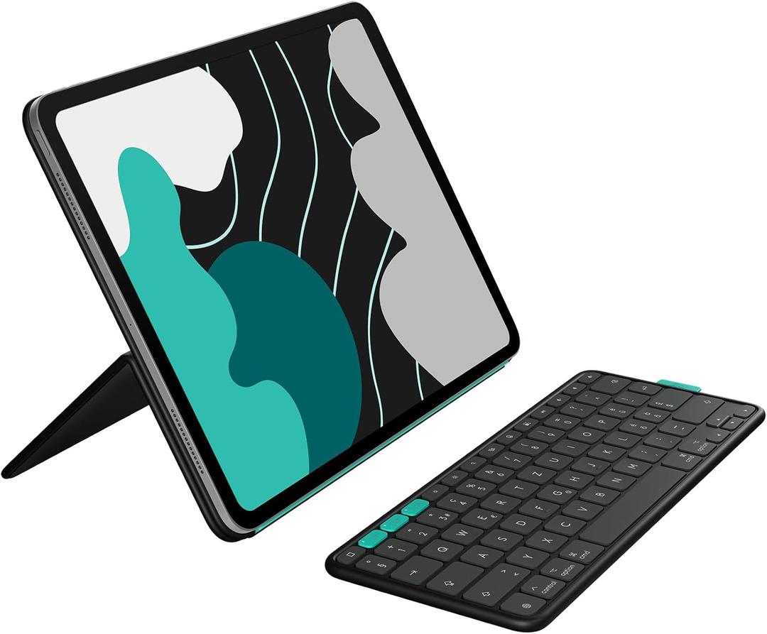Logitech Flip Folio, Keyboard Case for iPad Pro 13-inch (M4 & M5) & iPad Air 13-inch (M2, M3 & M4) (2024, 2025 & 2026) - Protective & Stowable Bluetooth Keyboard Case, Multi-Device - Midnight Black
