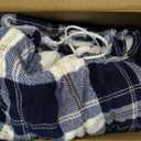 Sunbeam Microplush Sherpa Electric Heated Throw Blanket-Blue/White Plaid 60×70"