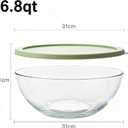 6.8QT Large Glass Mixing Bowl for Sourdough Bread, Baking, Salad & Meal Prep