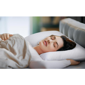 COZSINOOR Goose Feather Pillows Queen Size Set of 1 - Hotel Down Bed Pillow for Sleeping, Soft 600 TC Cotton Cover, Fluffy Support Surround Fill Down Alternative for Back, Stomach, Side Sleepers