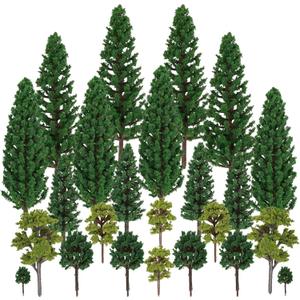 jiebor 24pcs Fake Artificial Miniature Tree Model for DIY Train Buildings Architecture Diorama Garden Christmas Scenery Supplies