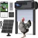 Automatic Chicken Coop Door with Camera, Solar Powered Smart Chicken Door with WiFi App Control, 1080P HD Night Vision, 5000 mAh Battery, Anti-Pinch Safety, Smart Alerts, Space-Saving Roll-Up Design