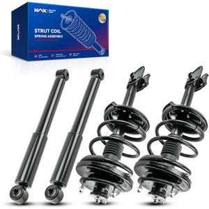 KAX Complete 4 Piece Front and Rear Strut Assembly Kit for 2003-2008 Honda Pilot, 2x Shock Absorber Struts with Coil Spring, 2x Shock Absorber Struts, Full Set Replaces All 4 Corners