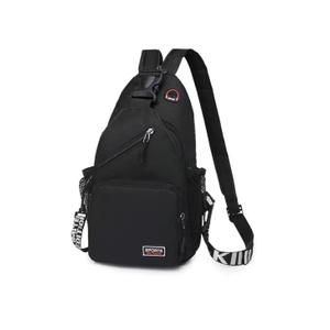 Sports Sling Backpack, Crossbody Shoulder Bag with Multiple Pockets, Men's and women's casual and protective chest bags (Black)