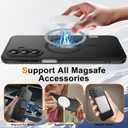 Ezanmull for Samsung Galaxy A17 5G Phone Case Magnetic Shockproof, [Fit for MagSafe] [Glass Screen Protector] Soft-Touch Skin para Frosted Translucent Anti-Fingerprint Cover (Black)