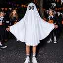 MCJC Unisex Kid Ghost Costume, Halloween Fancy Dress, White Boo Ghost Cloak, 3+ years (Large size)