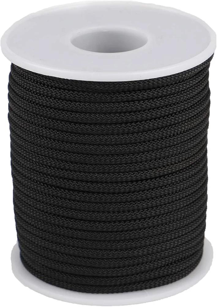 Braided Nylon Twine Cord Thread String for Necklace Bracelet Jewelry Making Crafting Accessories (2.8mm-65feet, Black)