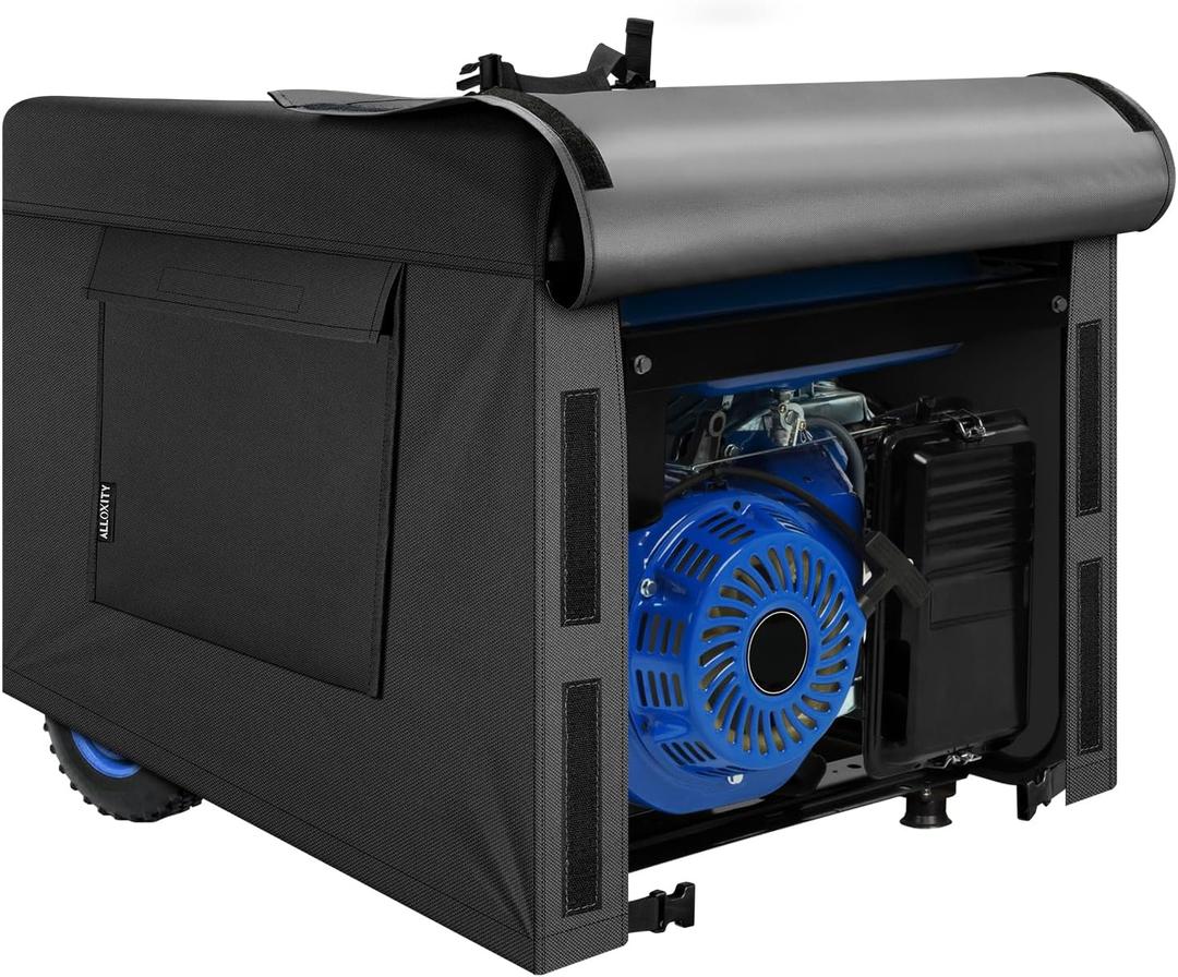 Generator Covers, Portable Generator Cover, Sturdy Generator Cover for Outdoor Generators 5500-15000 Watt, Universal fit for Most Generators-Black