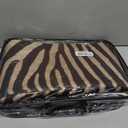 Zebra Rug 4.6x5.2 ft Area Rugs Beige and Brown Rug Funky Area Rugs for Bedroom Living Room Dining Room Kitchen Bathroom Animal Rug Non-Slip-No Fur