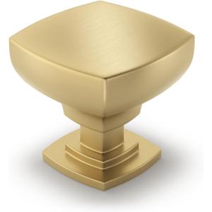 Cabinet Knobs Kitchen Drawer Knob, 10Pack Gold Square Solid Single Hole Hardware for Dresser (Square Knobs)