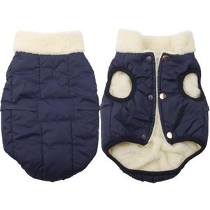 JoyDaog Warmth Dog Jacket for Dogs, Winter Puppy Coat, Blue M | Soft Fleece Lined Dog Vest for Cold Weather, Waterproof Snowsuit Fit Snow Play, Leash Hole for Daily Walk, Short Hair Breeds, Medium