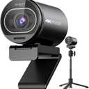 EMEET S600 4K Webcam with Tripod for Streaming - Sony 1/2.55'' Sensor, PDAF Autofocus, 1080P@60FPS, 2 Noise Reduction Mics, Built-in Privacy Cover, 73 FOV, Streaming Webcam for Product/Game/Beauty
