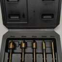 Countersink Drill Bit Set, 5 Pieces High Speed Steel 82 Degree 5 Flute 6mm Round Shank Mill Cutter Bit Countersink in Sizes 1/4 3/8 1/2 5/8 3/4 Set with Carrying Case