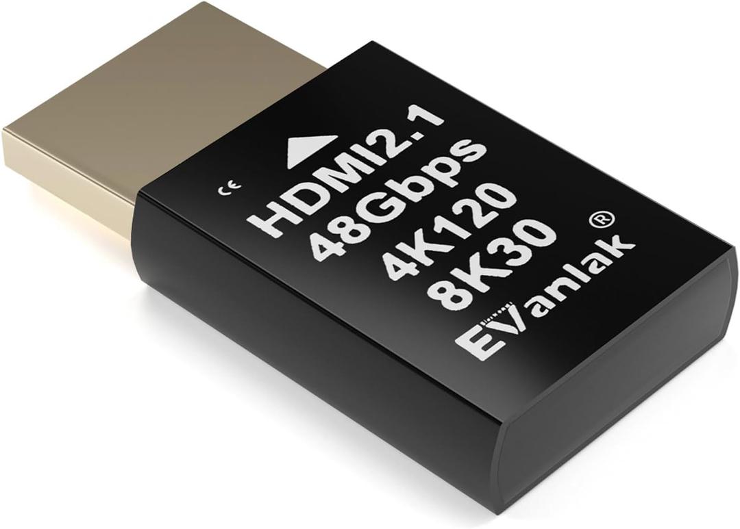 4K 120Hz HDMI 2.1 Dummy Plug edid Headless  High-Resolution Virtual Display Emulator for PC, VR Headsets Cryptocurrency Mining | Supports 8K @30Hz, Headless Ghost Display Adapter-1P