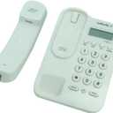 Corded Basic Landline Phone, TelPal FSK/DTMF Simple Caller ID Telephone with LCD Incoming Call Number Display, Small Desk/Wall Mountable Analog Phone for Home Office (White)