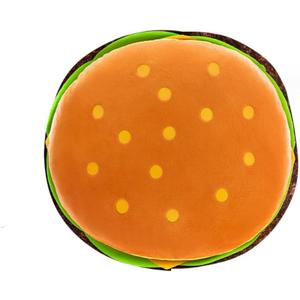 Hamburger Plush Pillow Funny Hamburger Bread Stuffed Pillow Soft Food Plushie Throw Pillow Stuffed Animal Toy for Kids Adults Gift Home Decor. (Hamburg, 12")
