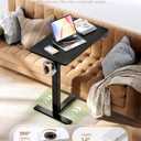 Overbed Bedside Table with Wheels, Electric Standing Desk Adjustable Height, Small Computer Desk for Home Office, Rolling Laptop Desk for Bed, Sofa, or Hospital Use (28"x16",Black)