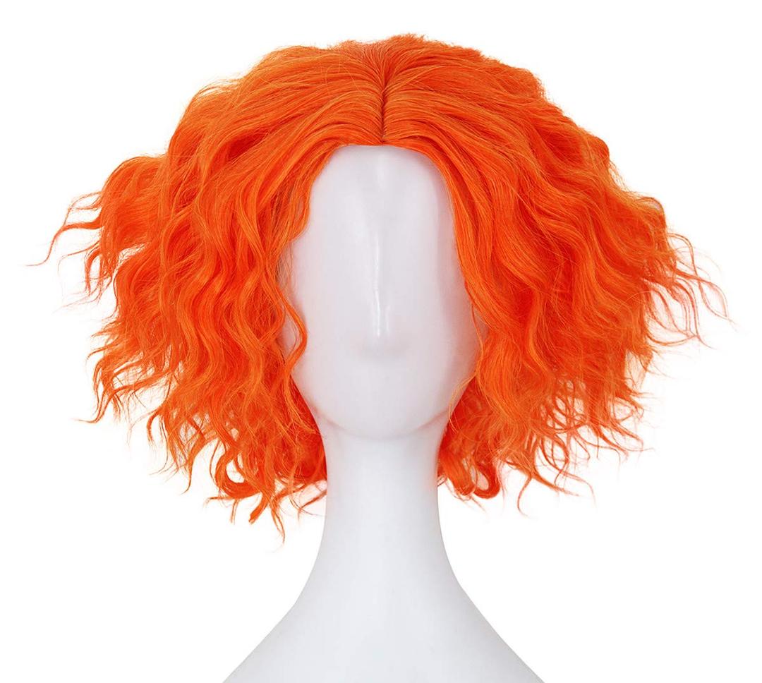 Mersi Short Orange Wigs for Costume Orange Anime Wigs for Party Halloween S077O