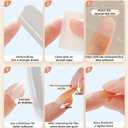 2 x Ultra-Slim Nail Adhesive Tabs  Jelly Double Sided Waterproof Gel Sticker Pads with Tool Set, Seamless & Strong Hold for Press On Nails, Fake Nail Tips, and Manicures 24 Sizes (20) (Ultra-Thin Clear)