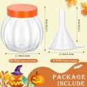 Hsei 50 Pcs Potion Bottles and 5 Small Funnels Round Glass Clear Potion Jars for Liquor Thanksgiving Fall Decoration DIY Art Crafts Gift Sand Art, Without Sand(Pumpkin)